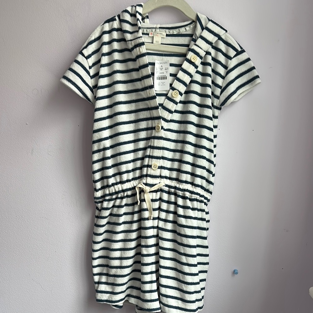 Hooded Short Sleeve Terrycloth Romper